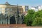 Eternal flame on Victory Square in Voronezh. Memorial complex with a sculptural composition of 12 figures on a red granite pedesta