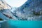 The eternal glacier and lake in the mountains .