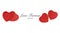 Eternal Love concept. Minimal design with romantic red glitter hearts and written love quote - Love forever and ever. Isolated on