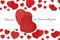 Eternal Love concept. Valentines card design with red hearts and declaration of love on a central banner over a heart patterned