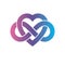 Eternal Love conceptual sign, vector symbol created with infinity loop sign