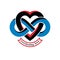 Eternal Love conceptual sign, vector symbol created with infinity loop sign and heart.