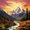 Eternal Majesty: Mountains Unveiling the Valley's Splendor