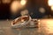 Eternal Promise: Two Wedding Rings in Warm Sunlight