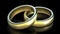 Eternal Union: Two Golden Wedding Rings - Close-Up Jewelry Concept Illustration