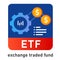 ETF exchange traded fund icon investor invest in mutual fund money financial related to indices index stocks market