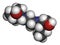 Ethambutol tuberculosis drug molecule. Atoms are represented as spheres with conventional color coding: hydrogen (white), carbon (