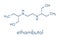 Ethambutol tuberculosis drug molecule. Skeletal formula.