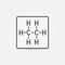 Ethane formula outline icon. Vector chemistry c2h6 symbol