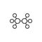 Ethane molecular geometry line icon