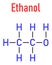 ethanol, ethyl alcohol molecule, chemical structure. Skeletal formula.