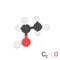 Ethanol model molecule. Isolated on white background. Sketch illustration