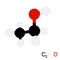 Ethanol model molecule. Vector illustration. Flat style.