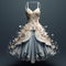 Ethereal 3d Dress Drawing With Flowers By Nicolas Mignard