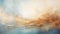 Ethereal Abstract Painting Of Golden Tones With Teal Sky