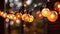 Ethereal Backyard Glow: Festive String Lights on Bokeh Background