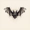 Ethereal Bat Drawing With Tattoo: Minimalist One-line Artboard Print