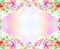 Ethereal beautiful soft summer banner with flowers, pastel sweet colors white pink yellow background. Exquisite graceful awe airy