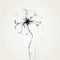 Ethereal Black And White Flower: Graceful Curves And Minimalist Abstraction
