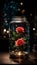 Ethereal Bloom: Rose in a Glowing Jar