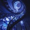 Ethereal Blue Crystal Staircase - Elegant & Mystical Aesthetic