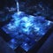 Ethereal Blue Water Feature, A Public Space\\\'s Centerpiece