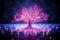 Ethereal circuit tree Pink and purple textures in 3D rendering