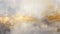 Ethereal Cloudscapes: Abstract Painting With Gold And Grey Colors