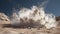 Ethereal Cloudscapes: Photorealistic Render Of Cement Explosion In Desert Earth