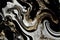 Ethereal Contrast: AI Generated Abstract Texture Photography Highlighting White Gold and Black Intricate Marble