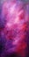 Ethereal Cosmic Abstract Painting In Violet And Pink With Dark Lines