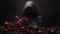 Ethereal Dark Phantom Holding Red Roses - Dramatic Photorealistic Composition