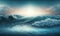 Ethereal Dawn Sea Waves Panorama for Dreamy Backgrounds.