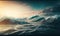 Ethereal Dawn Sea Waves Panorama for Dreamy Backgrounds.