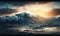 Ethereal Dawn Sea Waves Panorama for Dreamy Backgrounds.