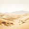 Ethereal Desert Landscape Illustration With Soft Tonal Colors