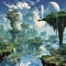 Ethereal Dreamscape: Floating islands with cascading waterfalls into endless abysses