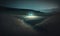 Ethereal Dreamy Landscape with Soft Light Sphere for Web Design.