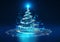Ethereal Elegance Christmas Tree on Blue