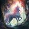 Ethereal Encounter - A mystical unicorn gracefully emerges from a veil of shimmering mist in a mystical forest