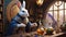 Ethereal fantasy concept art of a Rabbit mage brewing potions