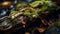 Ethereal Foliage: Captivating Closeup Of Moss On A Log In A Wood