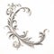 Ethereal Foliage: Ornate Letter C Design On White Background