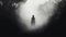 Ethereal Forest: A Dark Silhouette Emerges From The Mist
