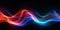 Ethereal glow emanates from a vivid, colorful wave. AI generative