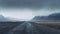 Ethereal Gravel Road In Stormy Landscape A Captivating Photograph