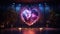 Ethereal Heart Illumination: Neon Love Artistry in Ambient Setting