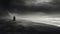 Ethereal Images: Dramatic Monochromatic Beach Walk In Romantic Gothic Style