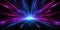 Ethereal light tunnel in brilliant blue and purple, stretching ahead. AI generative