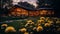 Ethereal Log Cabin: Organic Modernism With Golden Hour Lighting